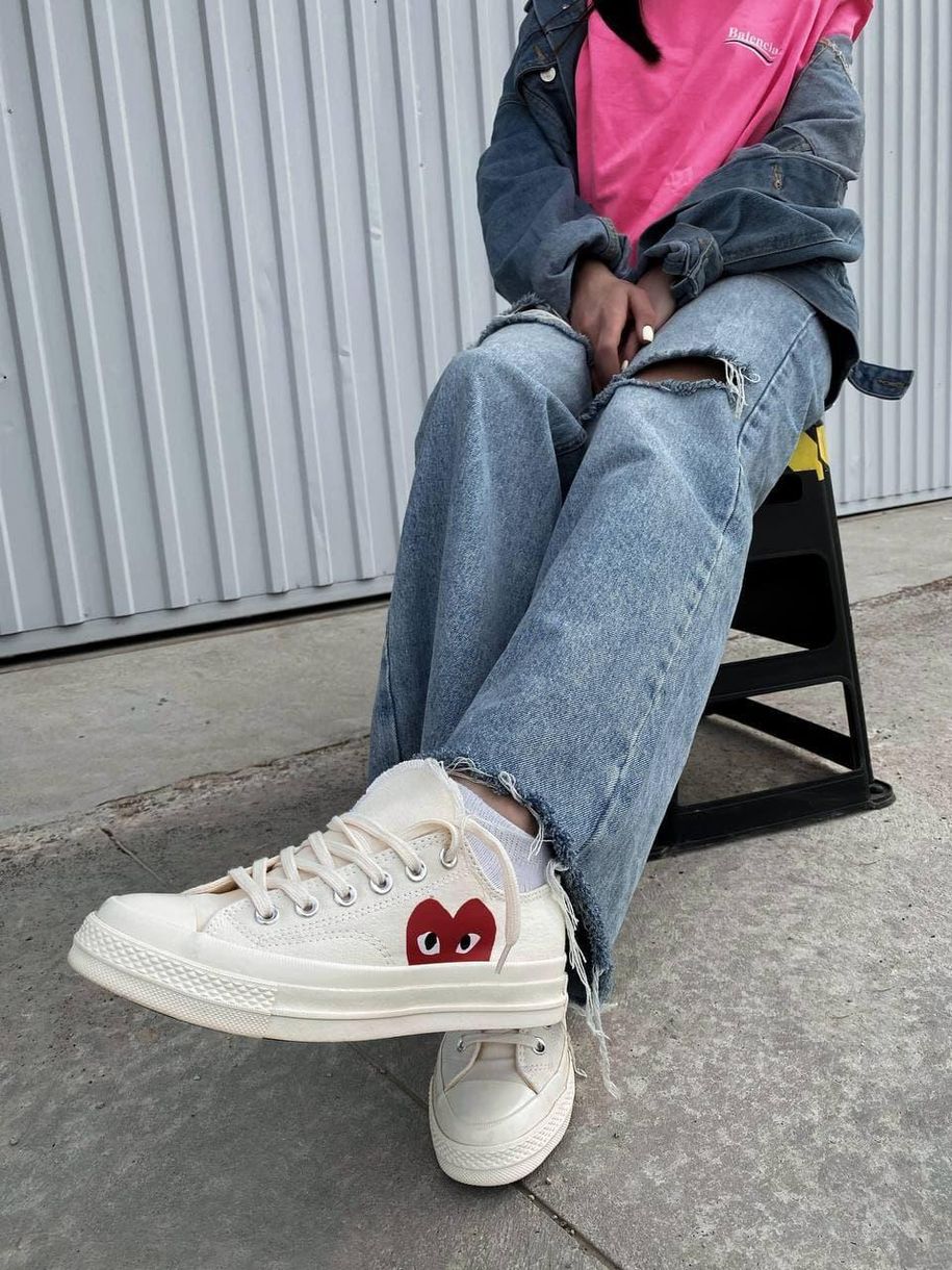 Кеди Converse CDG Low Beige 5596 фото