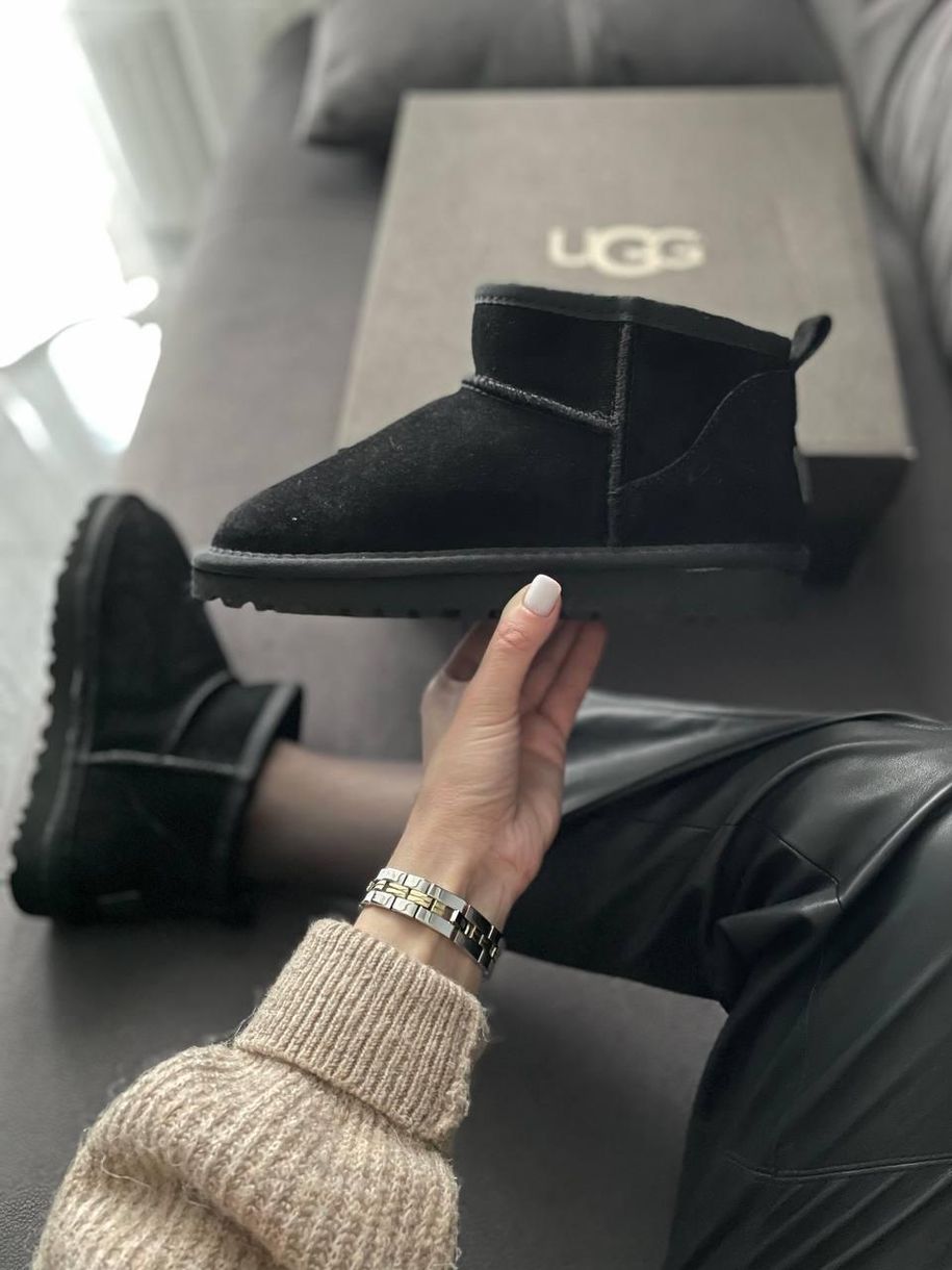 Зимові чоботи UGG Ultra Mini Full Black 4687 фото