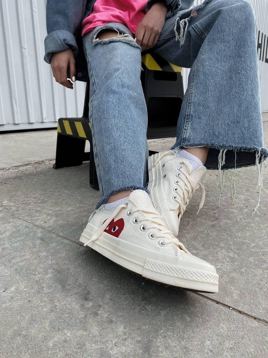 Кеди Converse CDG Low Beige 5596 фото