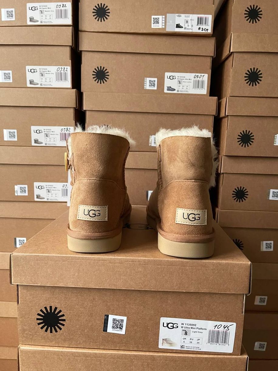 Зимові чоботи Ugg Mini Bailey Button Chestnut 9965 фото