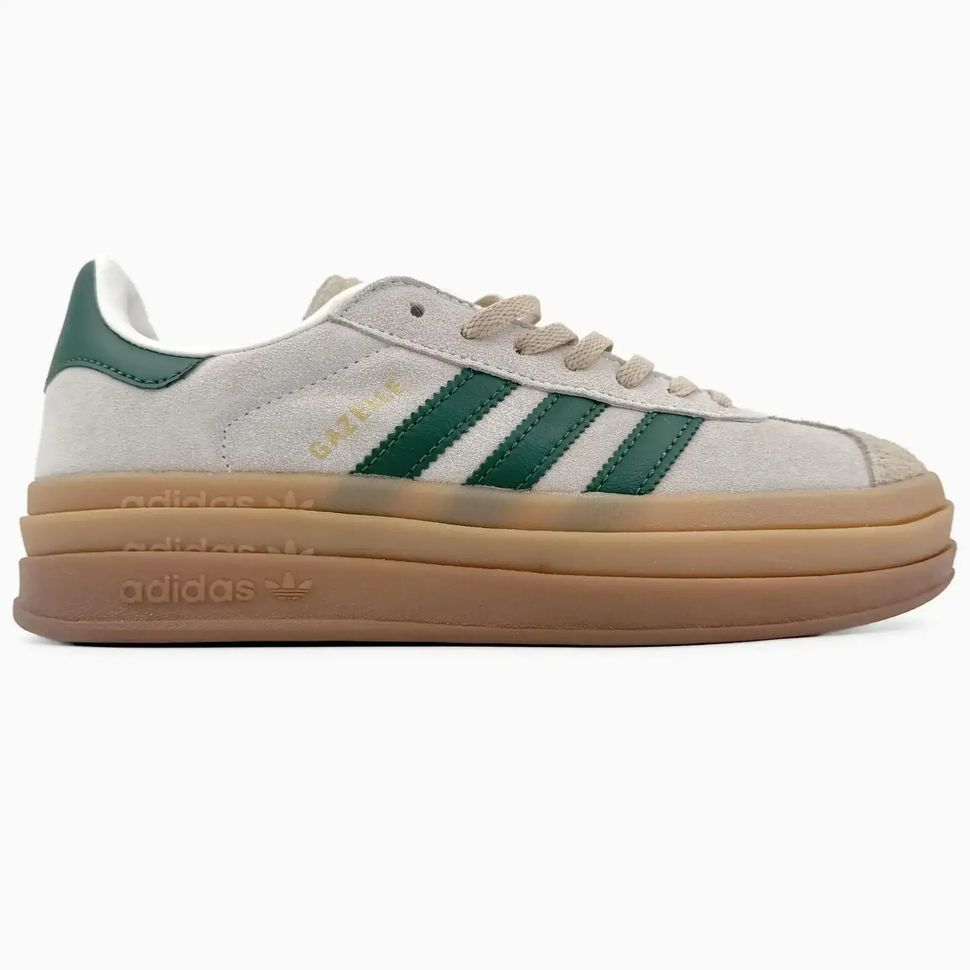 Adidas Gazelle Bold Beige Green Gum