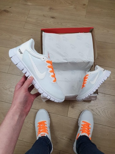 Nike x Off White Free Run 3.0 White Orange 1017 фото