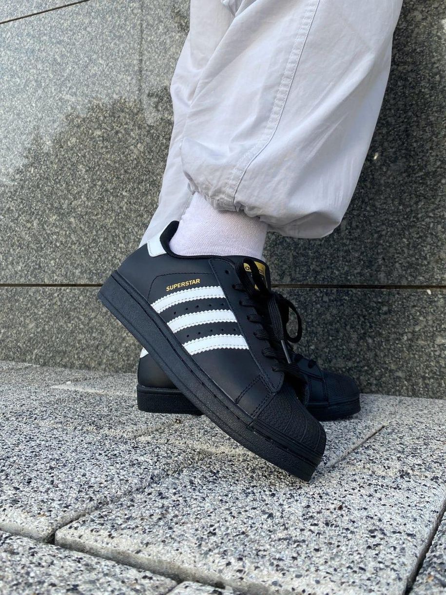 Кроссовки Adidas Superstar Black 9774 фото