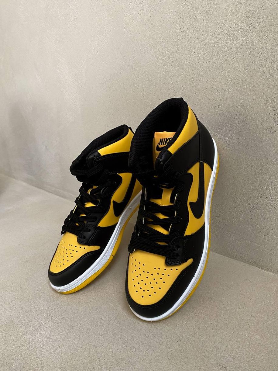 Nike Dunk High Black Yellow 7030 фото