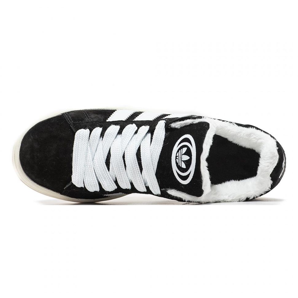 Зимові Кросівки Adidas Campus 00s Black White Fur 9755 фото