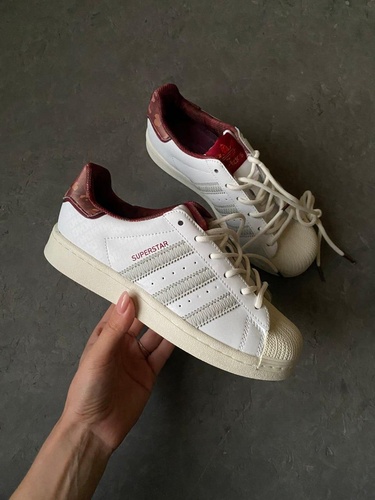 Кросівки Adidas Superstar White Red v2 9718 фото
