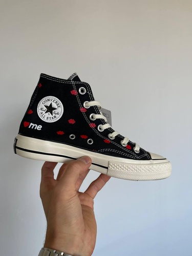 Converse Chuck 70 Embroidered Lips Black 9503 фото