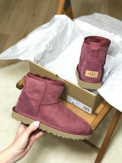 Зимние сапоги UGG Classic Mini 2 Bordo 5411 фото