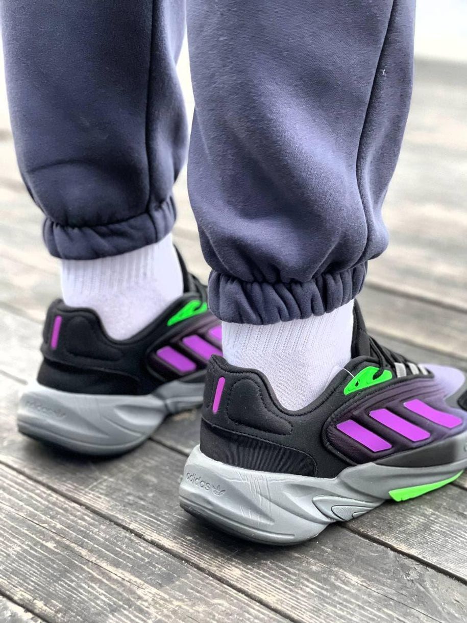 Кросівки Adidas Ozelia Black Violet Green 6327 фото