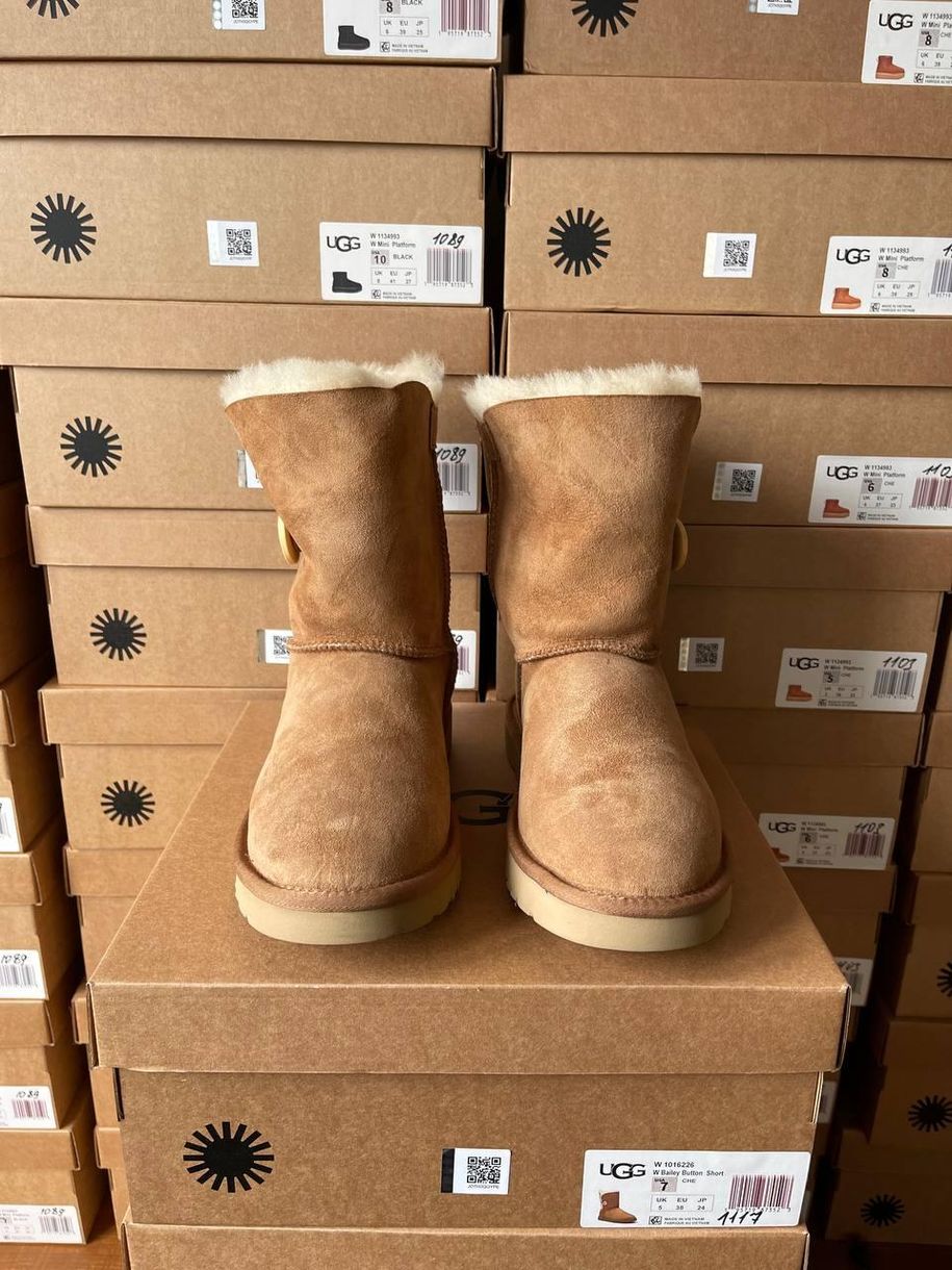 Зимние сапоги Ugg Short Bailey Button Chestnut, 40