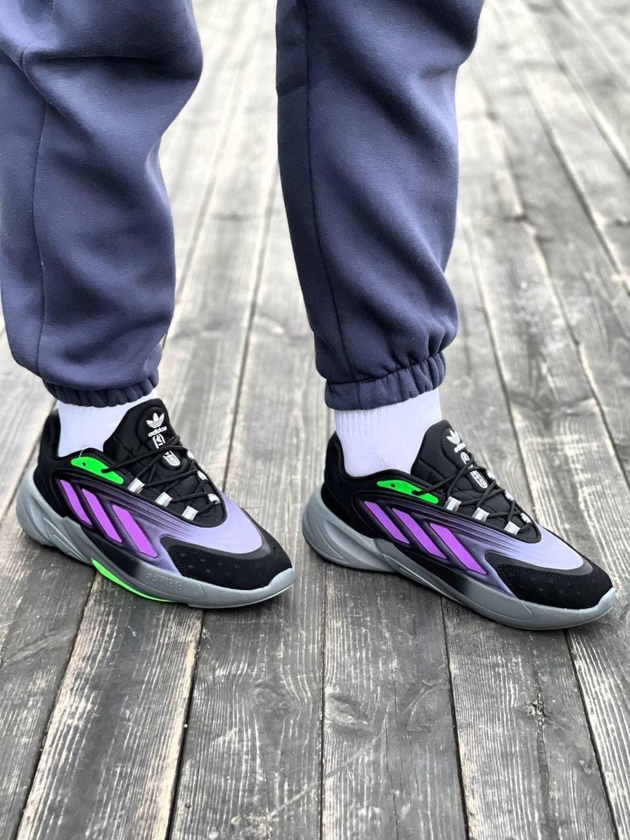 Кросівки Adidas Ozelia Black Violet Green 6327 фото