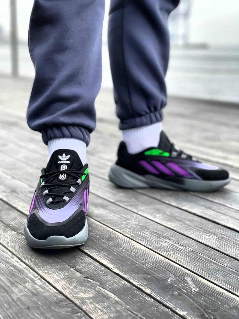 Кросівки Adidas Ozelia Black Violet Green 6327 фото