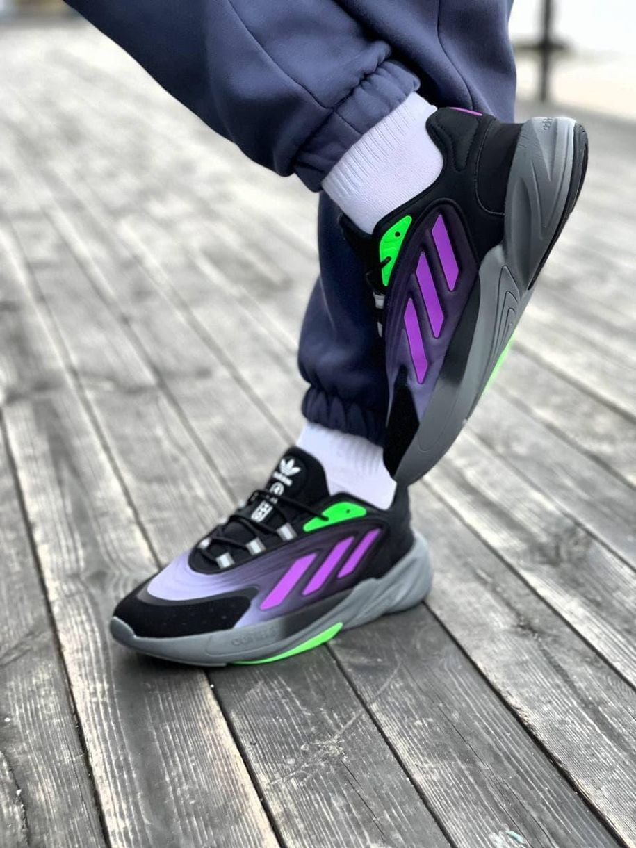 Кросівки Adidas Ozelia Black Violet Green 6327 фото