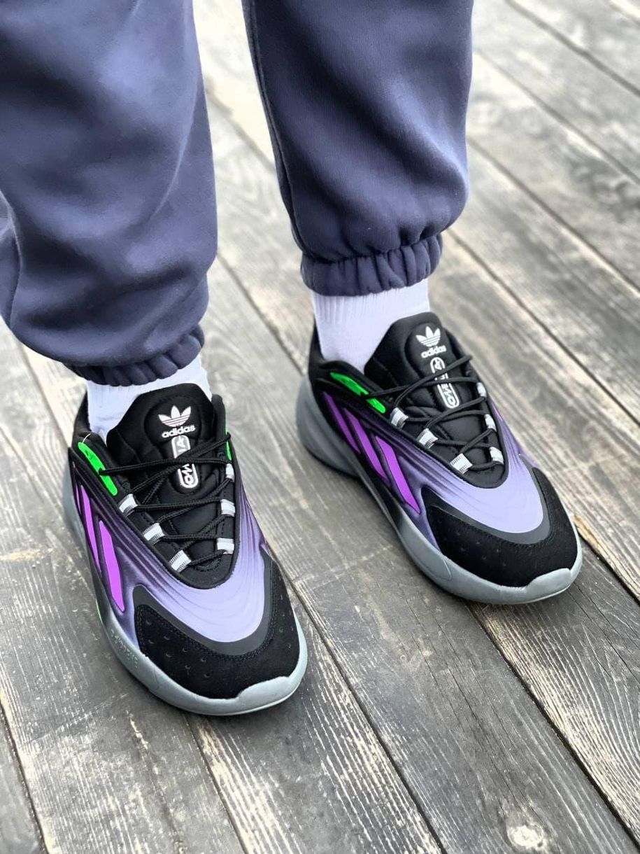 Кросівки Adidas Ozelia Black Violet Green 6327 фото