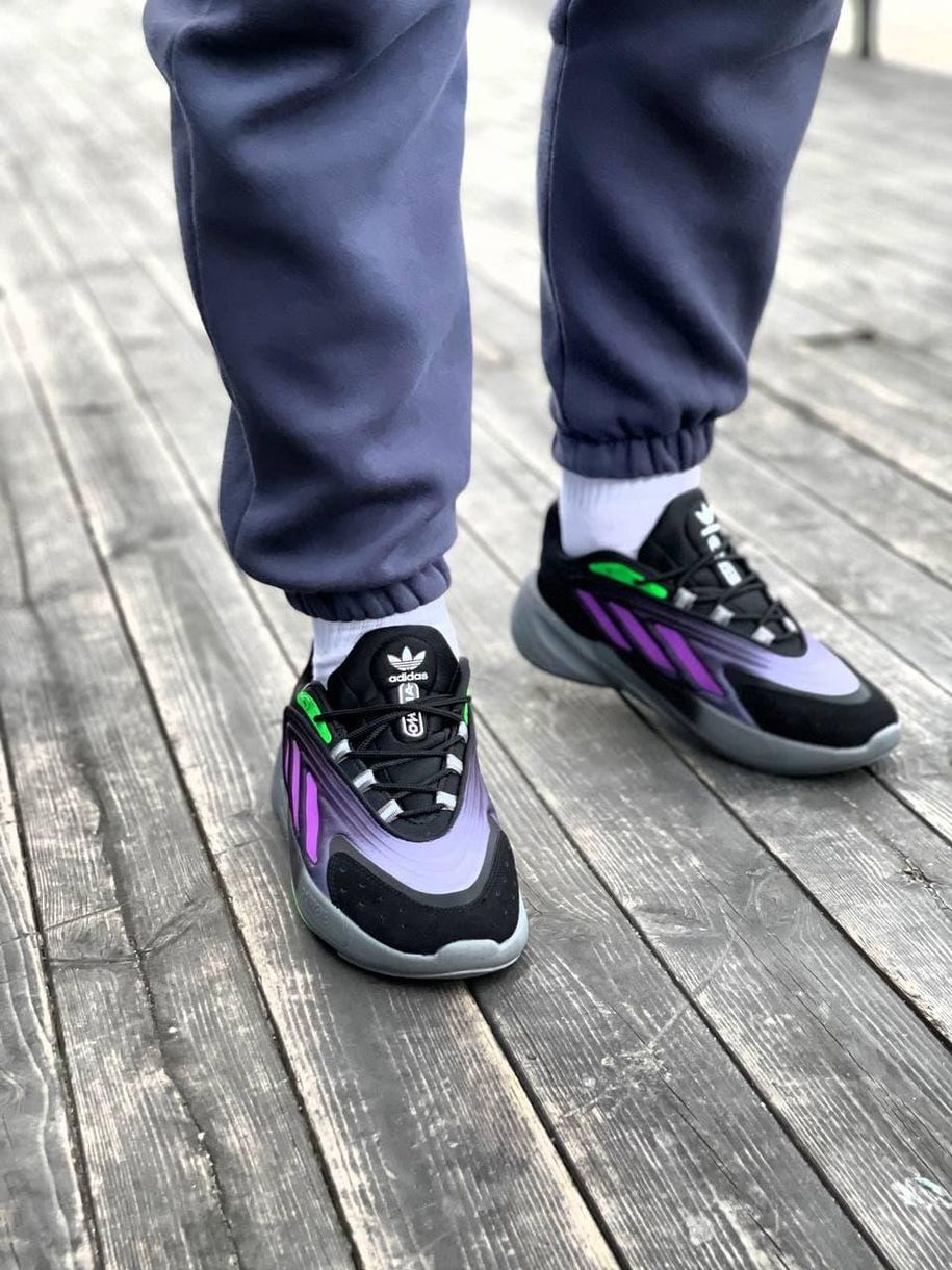 Кросівки Adidas Ozelia Black Violet Green 6327 фото