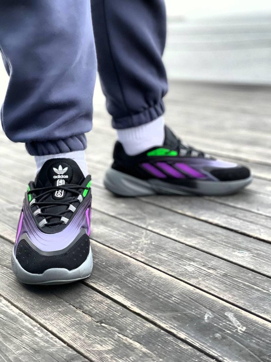 Кросівки Adidas Ozelia Black Violet Green 6327 фото