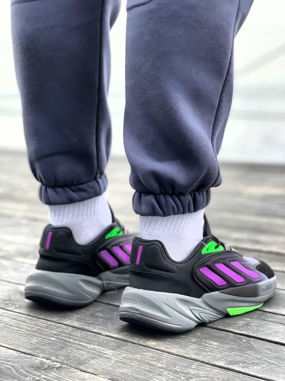 Кросівки Adidas Ozelia Black Violet Green 6327 фото