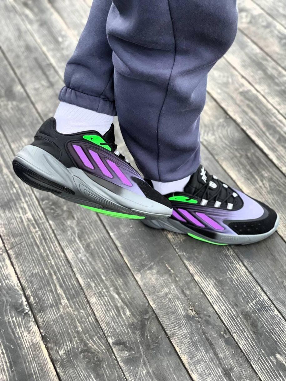 Кросівки Adidas Ozelia Black Violet Green 6327 фото