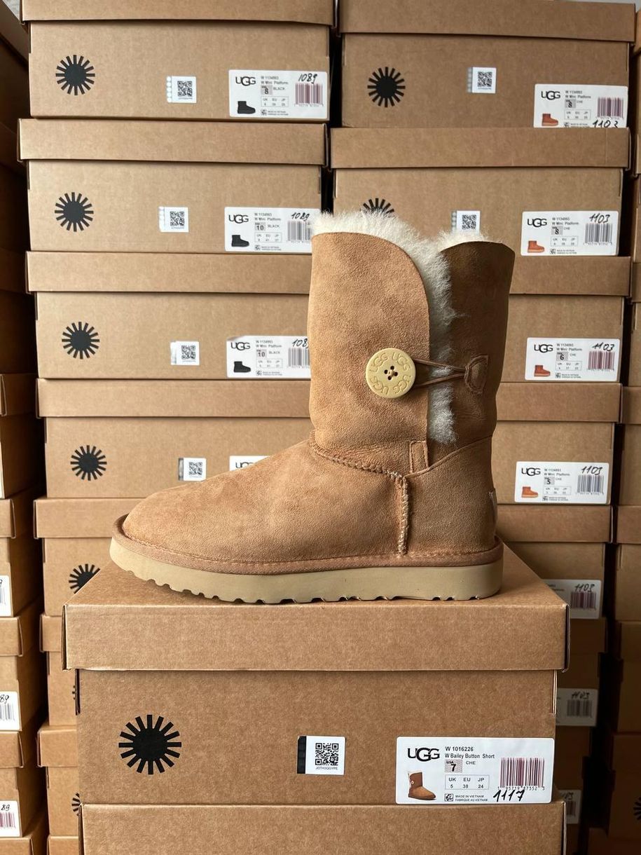 Зимние сапоги Ugg Short Bailey Button Chestnut, 40