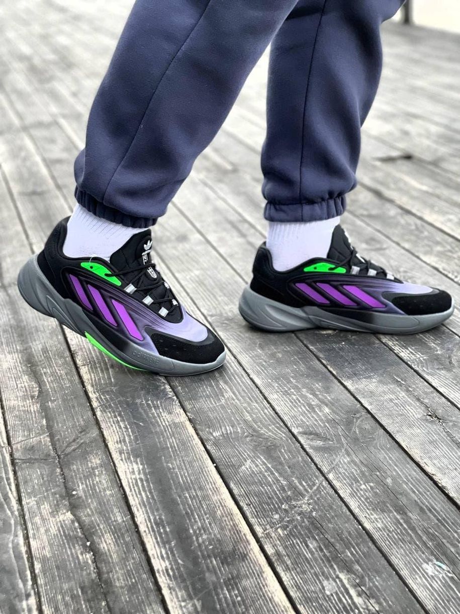 Кросівки Adidas Ozelia Black Violet Green 6327 фото