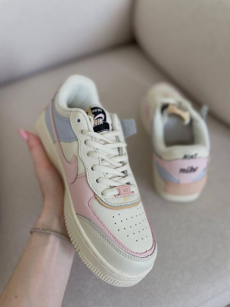 Кросівки Nike Air Force Shadow Beige Pink 7295 фото