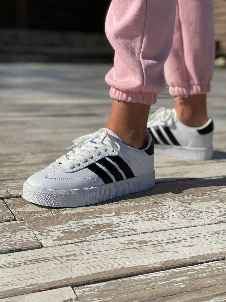 Кеды Adidas Samba White Black 2811 фото