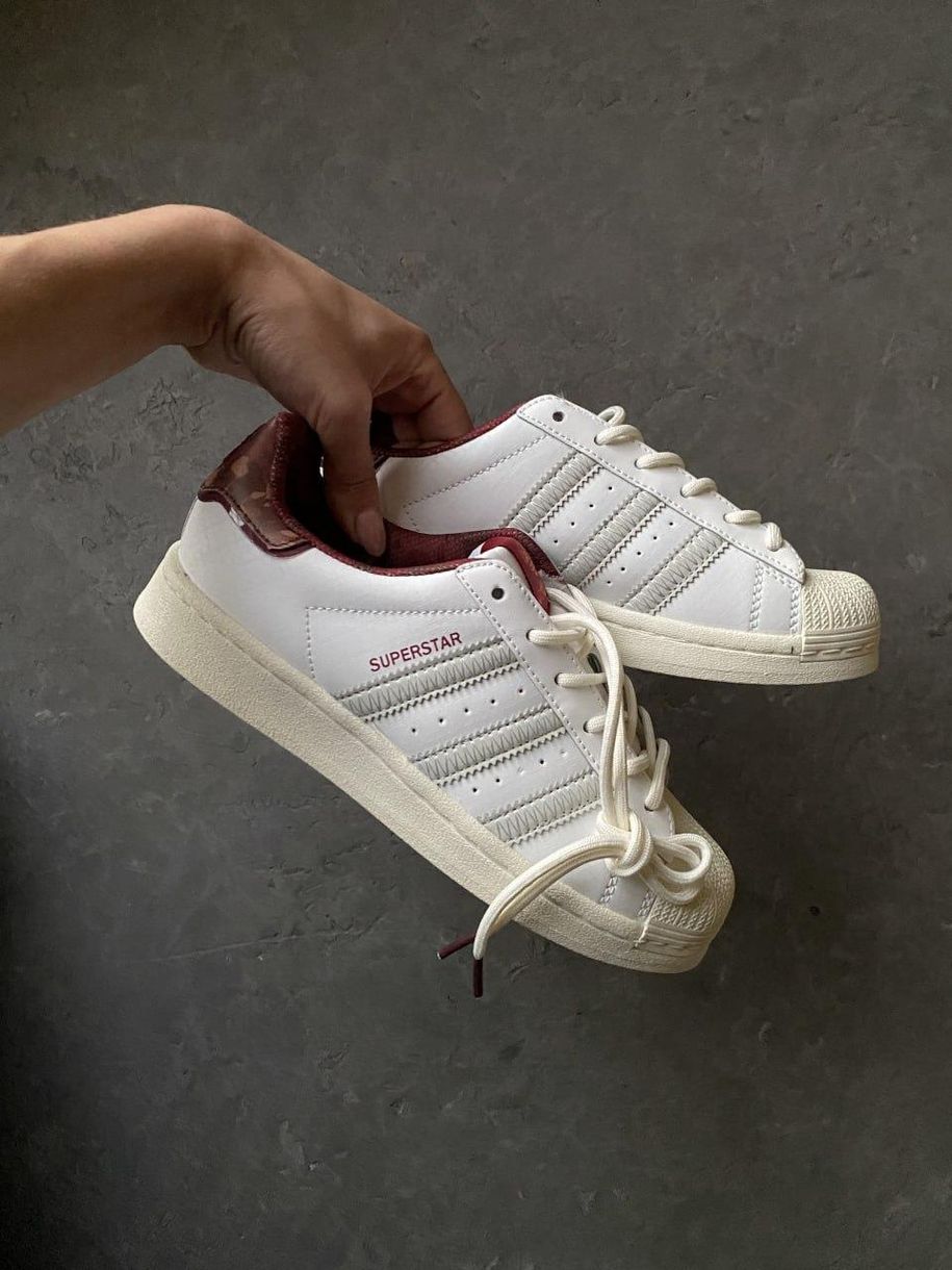 Кросівки Adidas Superstar White Red v2 9718 фото