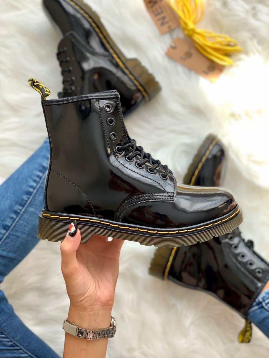 Черевики Dr. Martens Patent Black No Logo 2 4255 фото