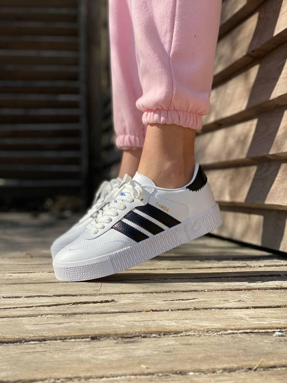 Кеды Adidas Samba White Black 2811 фото