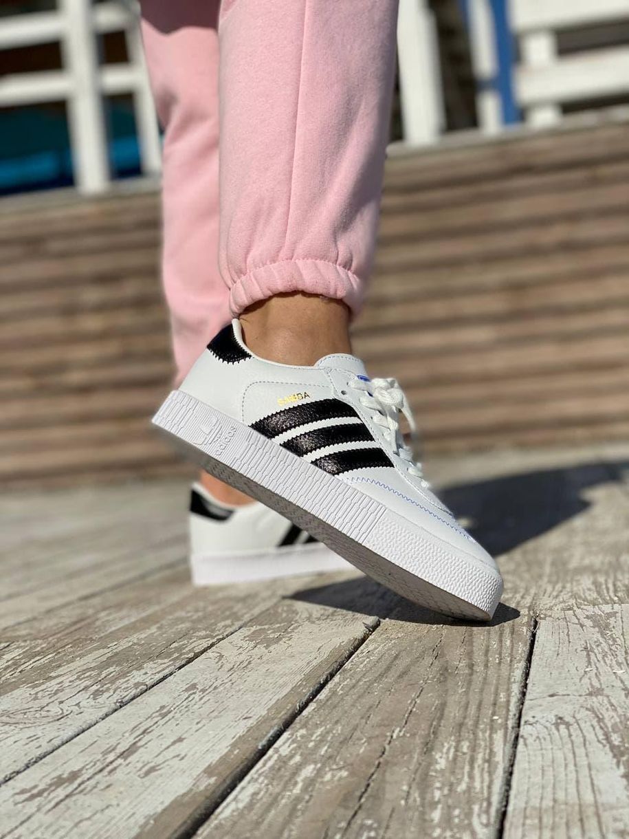 Кеды Adidas Samba White Black 2811 фото