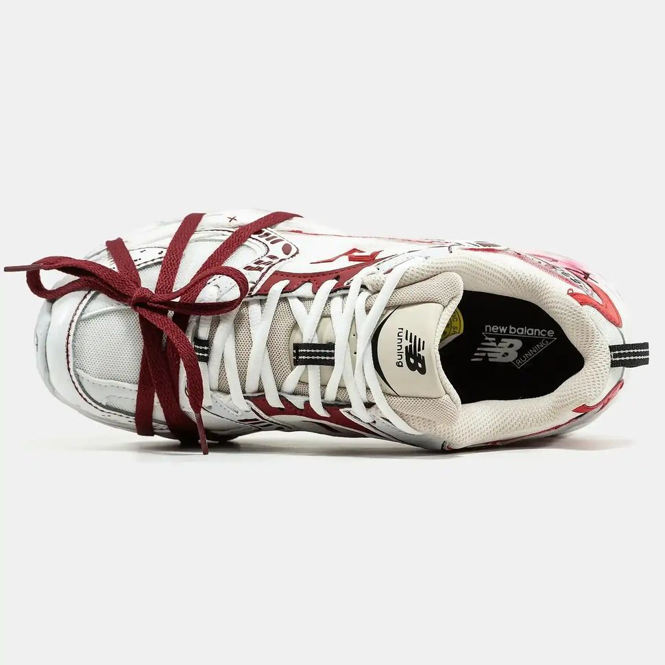 New Balance 530 White Red Custom Paint