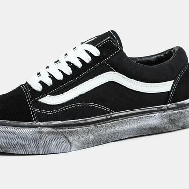 Vans Old Skool Black White Distressed Sole