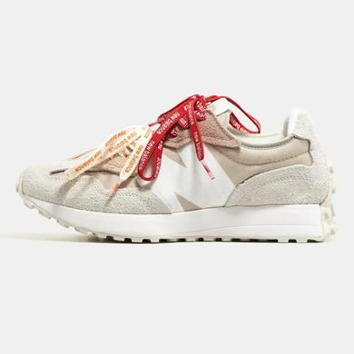 New Balance 327 Grey Beige Red/Orange Laces, 36