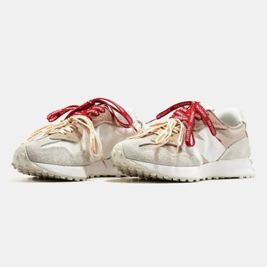 New Balance 327 Grey Beige Red/Orange Laces, 36