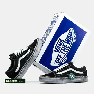 Vans Old Skool Black White Distressed Sole