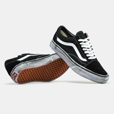Vans Old Skool Black White Distressed Sole