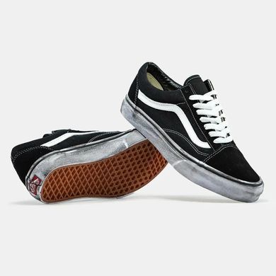 Vans Old Skool Black White Distressed Sole