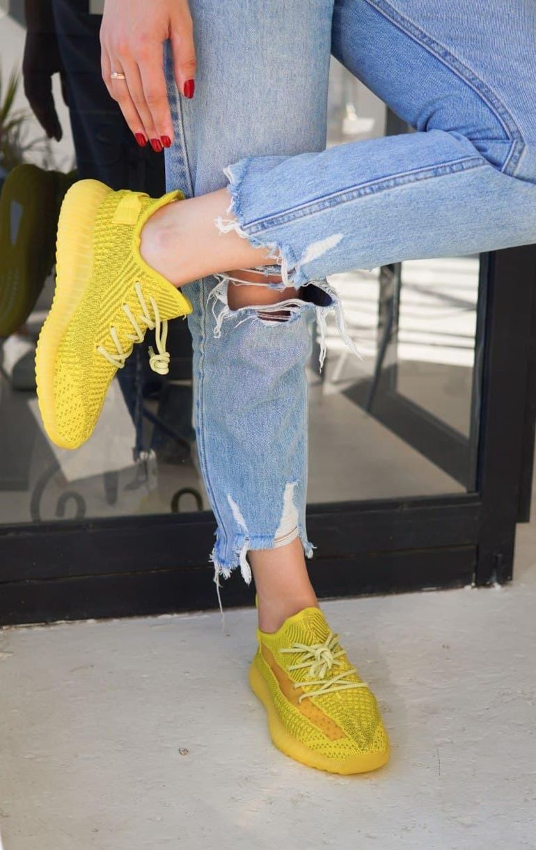 Кросівки Adidas Yeezy Boost 350 V2 Yellow (Реф шнурки) 3042 фото
