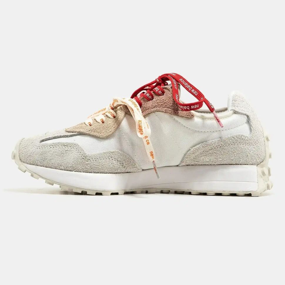 New Balance 327 Grey Beige Red/Orange Laces, 36