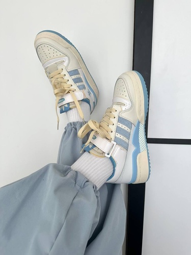 Кроссовки Adidas Forum Low Light Cream Blue 9953 фото