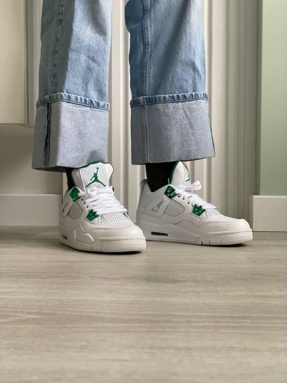 Nike Air Jordan Retro 4 White Green 6533 фото