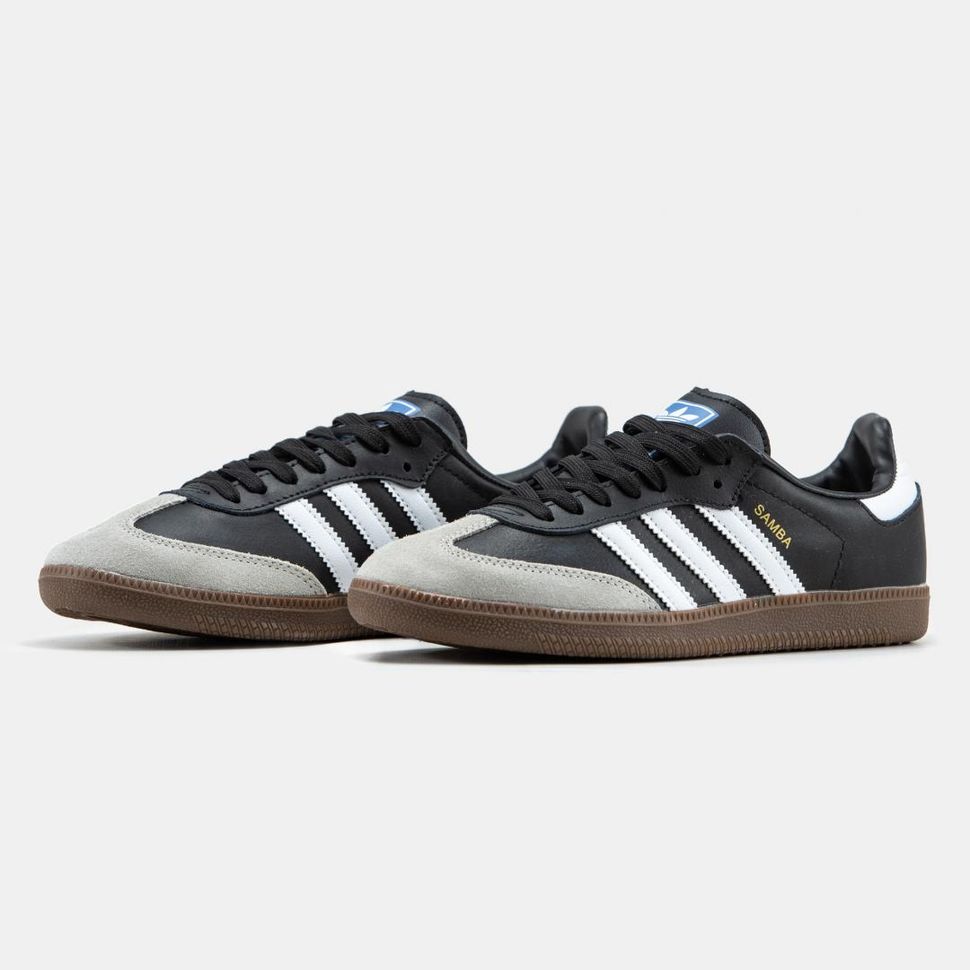 Кеды Adidas Samba Vegan Black White Grey 9256 фото