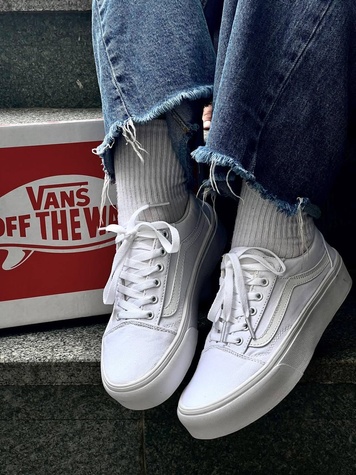 Кеди Vans Old School White Platform 10678 фото