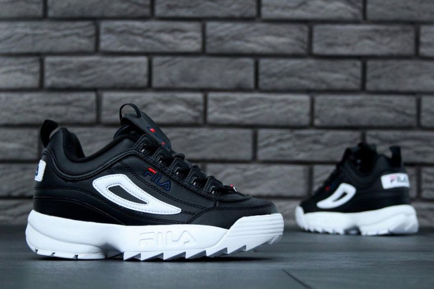 fila disruptor 2 black and white