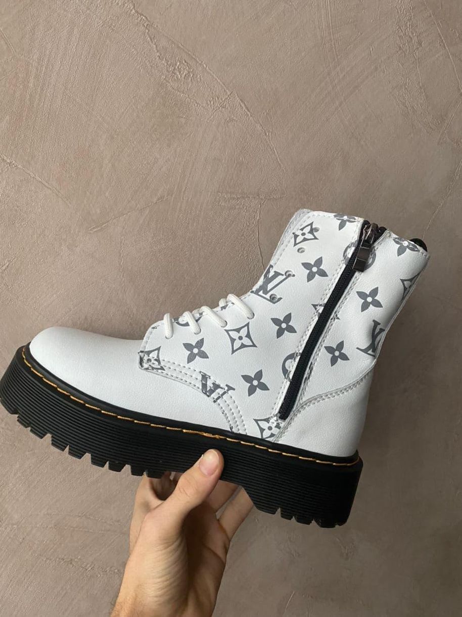 Черевики Dr. Martens JADON x Louis Vuitton Premium White (Молнія) 4380 фото