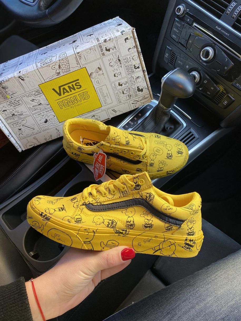 Кеди Vans Old Skool Snoopy Yellow Black 5175 фото