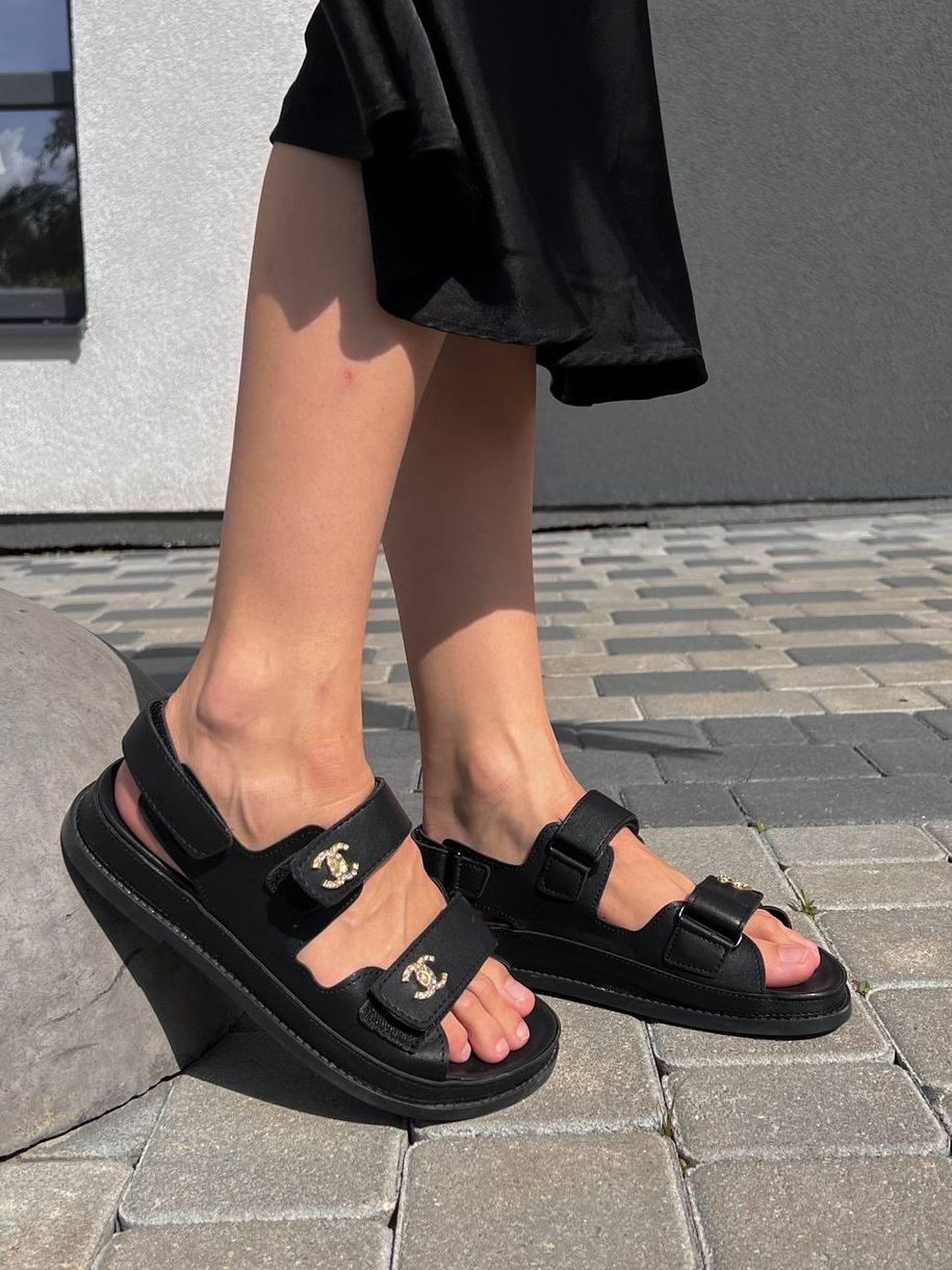 Chanel Sandals Black 7897 фото