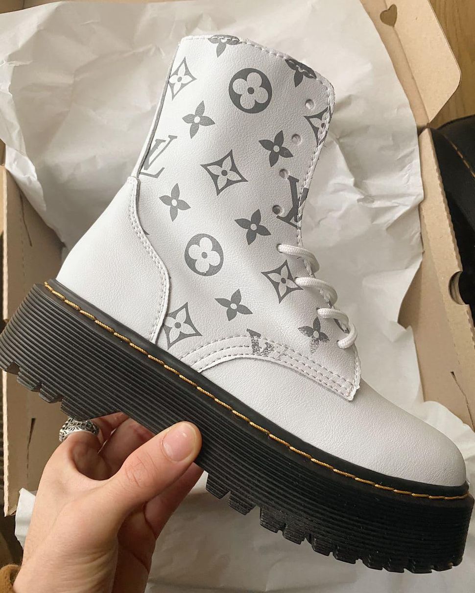 Черевики Dr. Martens JADON x Louis Vuitton Premium White (Молнія) 4380 фото