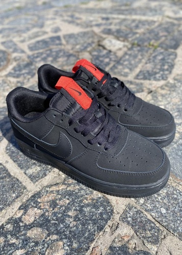 Nike Air Force 07 Anthracite Black Red 1592 фото