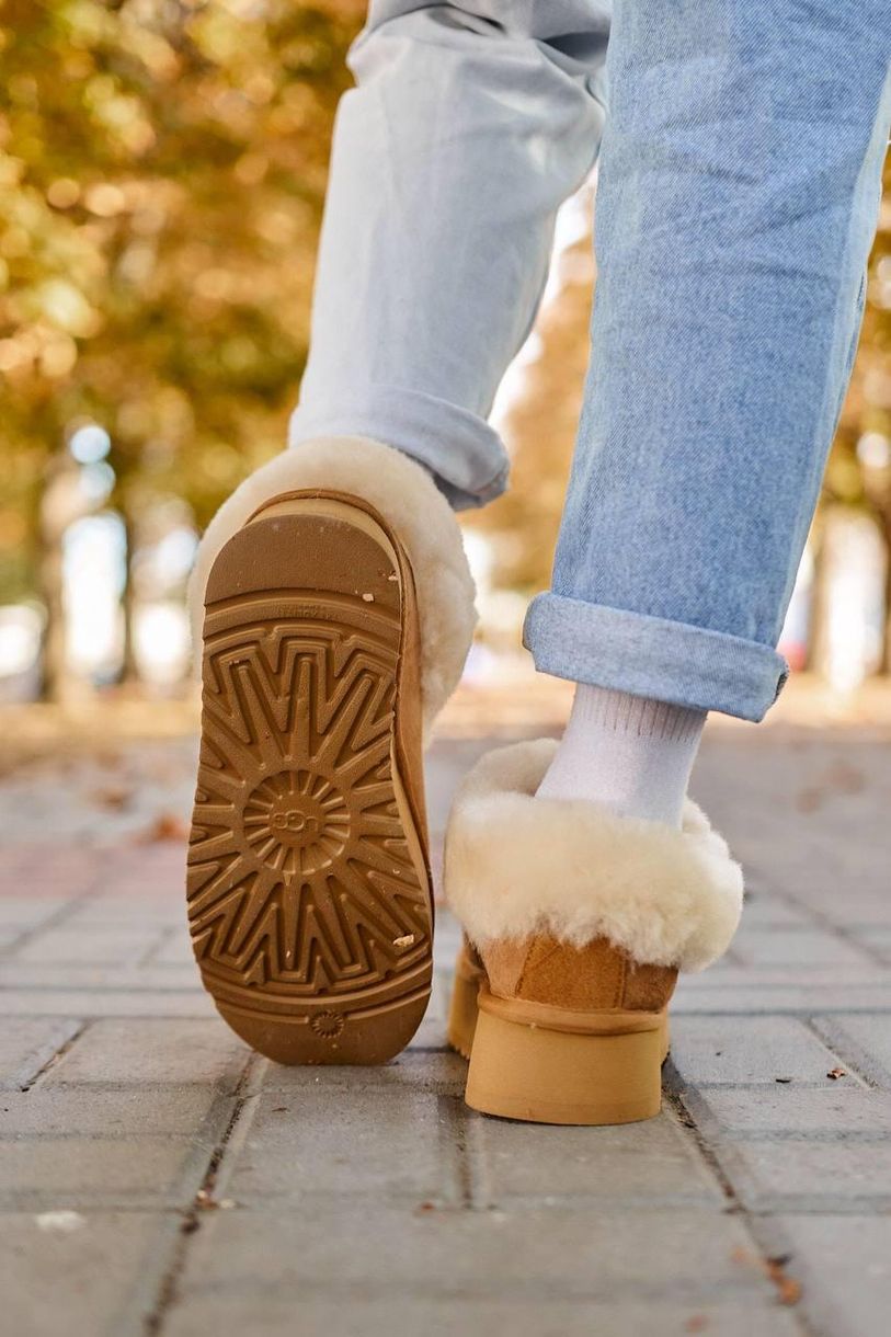 Зимові чоботи Ugg Classic Ultra Mini Platform Chestnut Fur 9463 фото